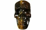Polished Tiger's Eye Skull - Crystal Skull #111809-2